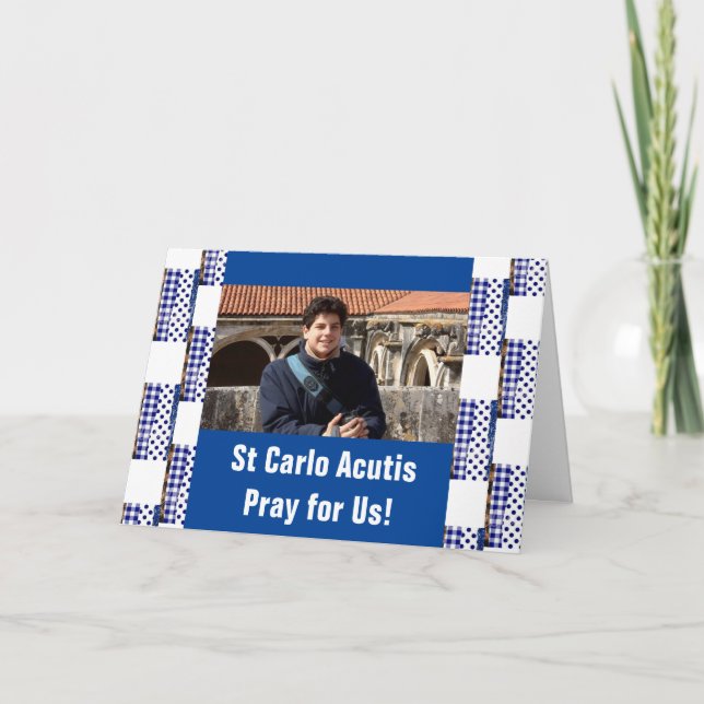Tarjeta de agradecimiento de St Carlo Acutis (Anverso)