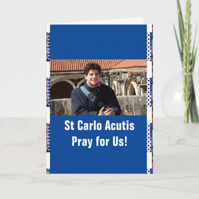 Tarjeta de agradecimiento de St Carlo Acutis (Anverso)