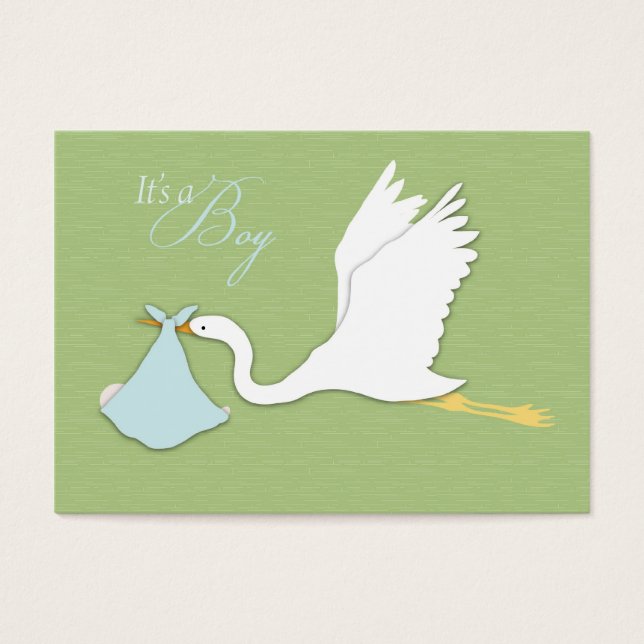 Tarjeta de agradecimiento de Stork Delivers Boy (Frente)