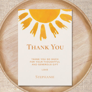 Tarjeta de agradecimiento de Sun Baby Shower