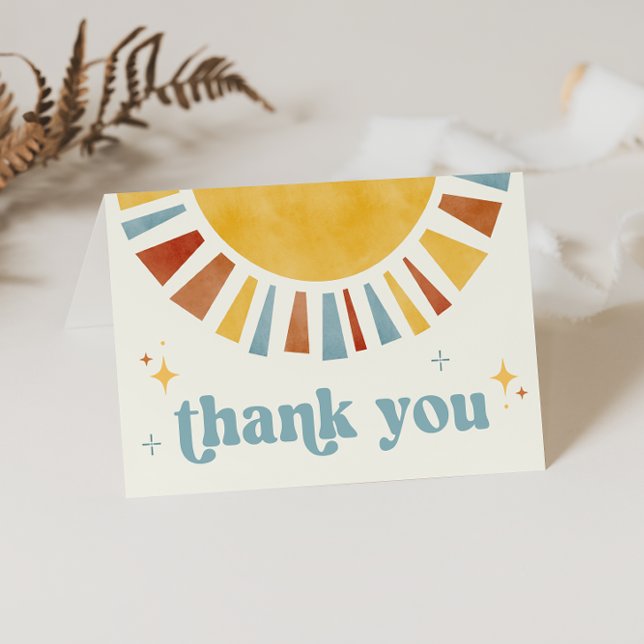 Tarjeta de agradecimiento de Sun Boho Retro (Subido por el creador)