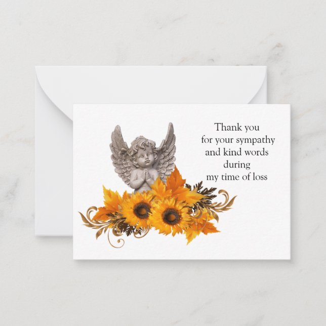 Tarjeta de agradecimiento de Sunflower Angel (Anverso)