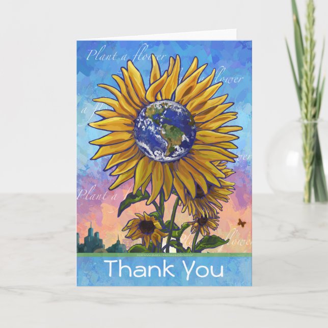 Tarjeta de agradecimiento de Sunflower Earth (Anverso)