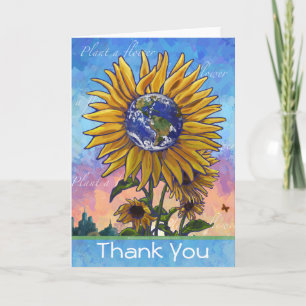Tarjeta de agradecimiento de Sunflower Earth