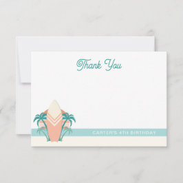 Tarjeta de agradecimiento de Surf's Up Beach Retro