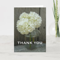 Tarjeta de agradecimiento de tarro de Hortensias y