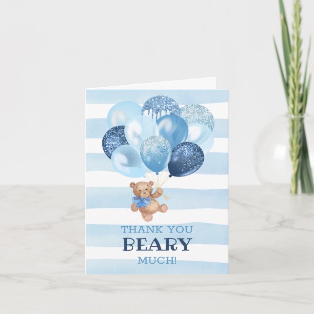 Tarjeta de agradecimiento de Teddy Bear Baby Showe (Anverso)
