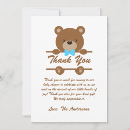 Tarjeta de agradecimiento de Teddy Bear Baby Showe