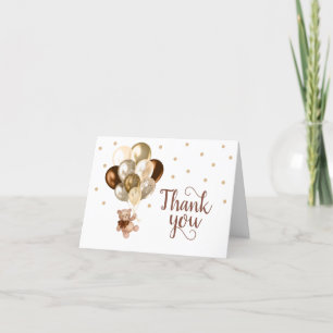 Tarjeta de agradecimiento de Teddy Bear Baby Showe
