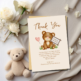 Tarjeta de agradecimiento de Teddy Bear Baby Showe