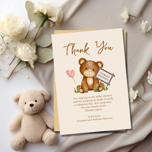 Tarjeta de agradecimiento de Teddy Bear Baby Showe (Subido por el creador)