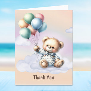 Tarjeta de agradecimiento de Teddy Bear Baby Showe
