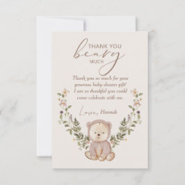 Tarjeta de agradecimiento de Teddy Bear Baby Showe