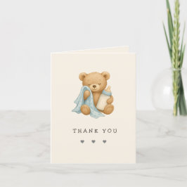 Tarjeta de agradecimiento de Teddy Bear Boy Baby S