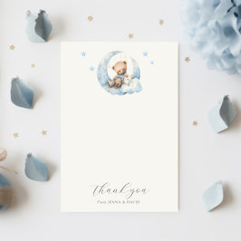 Tarjeta de agradecimiento de Teddy Bear Moon Baby 