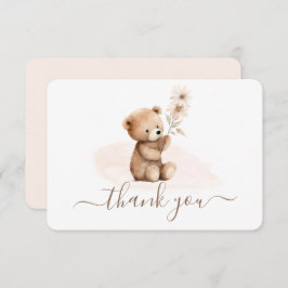 Tarjeta de agradecimiento de Teddy Bear neutral en