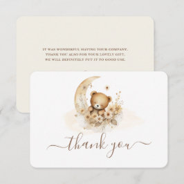 Tarjeta de agradecimiento de Teddy Bear neutral en