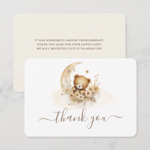 Tarjeta de agradecimiento de Teddy Bear neutral en