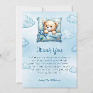 Tarjeta de agradecimiento de Teddy Bear Pillow Bab
