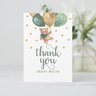 Tarjeta de agradecimiento de Teddy Bear Sage Green