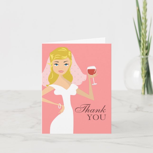 Tarjeta de agradecimiento de tema de vino de boda  (Anverso)