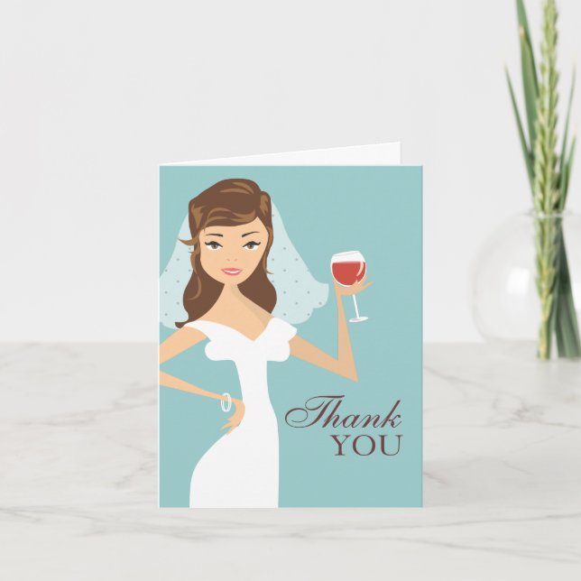 Tarjeta de agradecimiento de tema de vino para nov (Anverso)