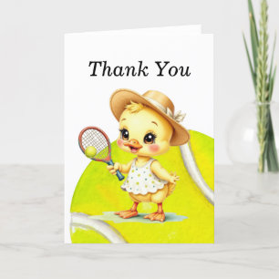 Tarjeta de agradecimiento de tenis con acuarela de