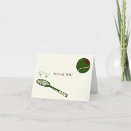 tarjeta de agradecimiento de tenis y martinis