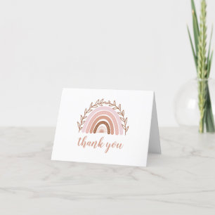 Tarjeta de agradecimiento de Terracotta Boho Rainb