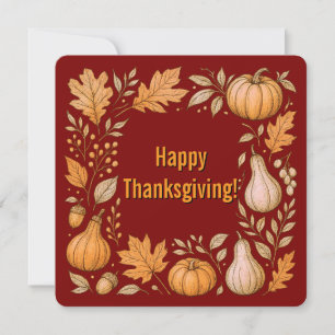 Tarjeta de agradecimiento de Thanksgiving Flat