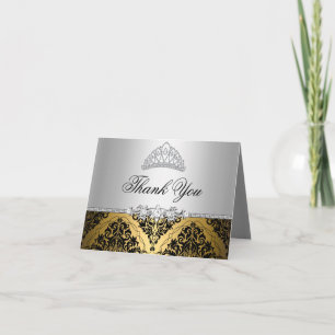 Tarjeta de agradecimiento de tiara de princesa de 