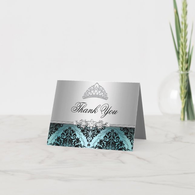 Tarjeta de agradecimiento de tiara de princesa ver (Anverso)