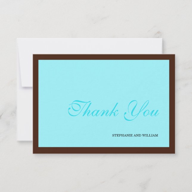 Tarjeta de agradecimiento de Tiffany y Brown Boda (Anverso)