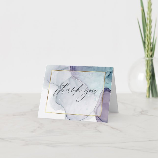 Tarjeta de agradecimiento de tinta de alcohol abst (Anverso)