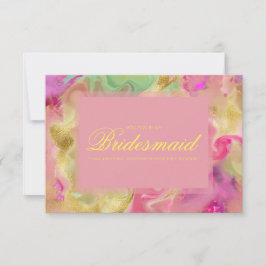 Tarjeta de agradecimiento de tinta de mármol rosa,