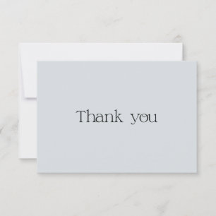Tarjeta de agradecimiento de tipografía azul polvo