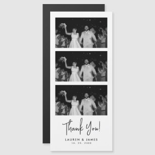 Tarjeta de agradecimiento de tira de fotos de boda