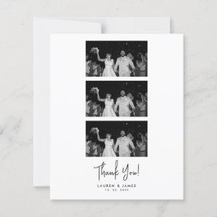 Tarjeta de agradecimiento de tira de fotos de boda
