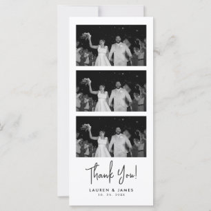 Tarjeta de agradecimiento de tira de fotos de boda