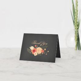Tarjeta de agradecimiento de tiza floral dulce