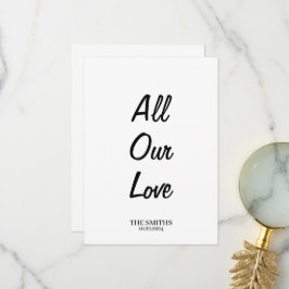 Tarjeta de agradecimiento de todo nuestro amor - U