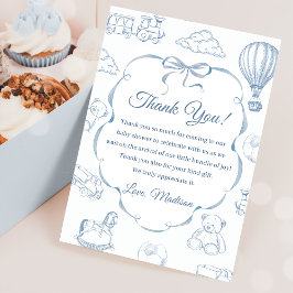 Tarjeta de agradecimiento de Toile De Jouy Blue Bo