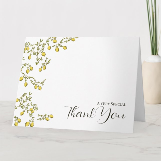 Tarjeta de agradecimiento de Toile Lemon Branch (Anverso)