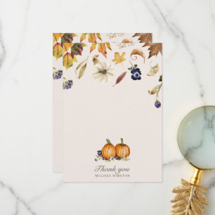 Tarjeta de agradecimiento de tonos de otoño y espe