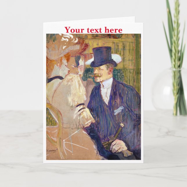 Tarjeta de agradecimiento de Toulouse-Lautrec (Anverso)