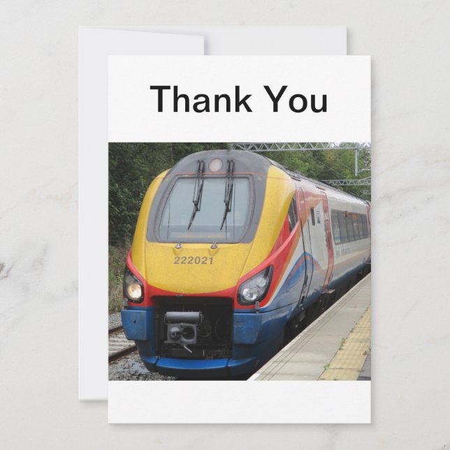Tarjeta de agradecimiento de tren regional e inter (Anverso)