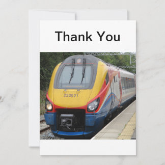 Tarjeta de agradecimiento de tren regional e inter