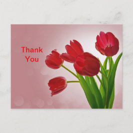 Tarjeta de agradecimiento de tulipanes