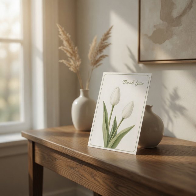 Tarjeta de agradecimiento de tulipanes blancos par (Subido por el creador)