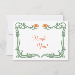 Tarjeta de agradecimiento de tulipanes de Art Nouv